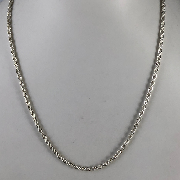 Sterling Silver 30 Inch Rope Chain Necklace - Picture 4 of 8